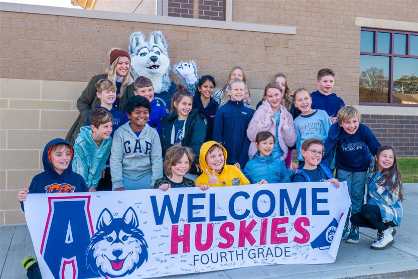 Students participate in a fun run